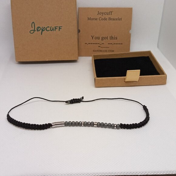 NWT Joycuff Morse Code Handmade "You Got This" Unisex Adjustable Bracelet #15 - Picture 6 of 16